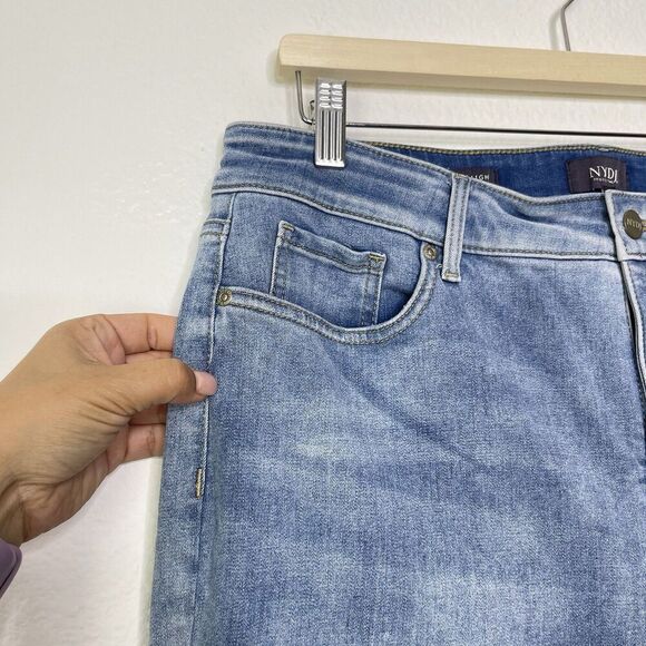 NYDJ Marilyn Straight Jeans Plus Size 16 Lift Tuck Biscayne Wash Stretch Denim - Picture 2 of 10